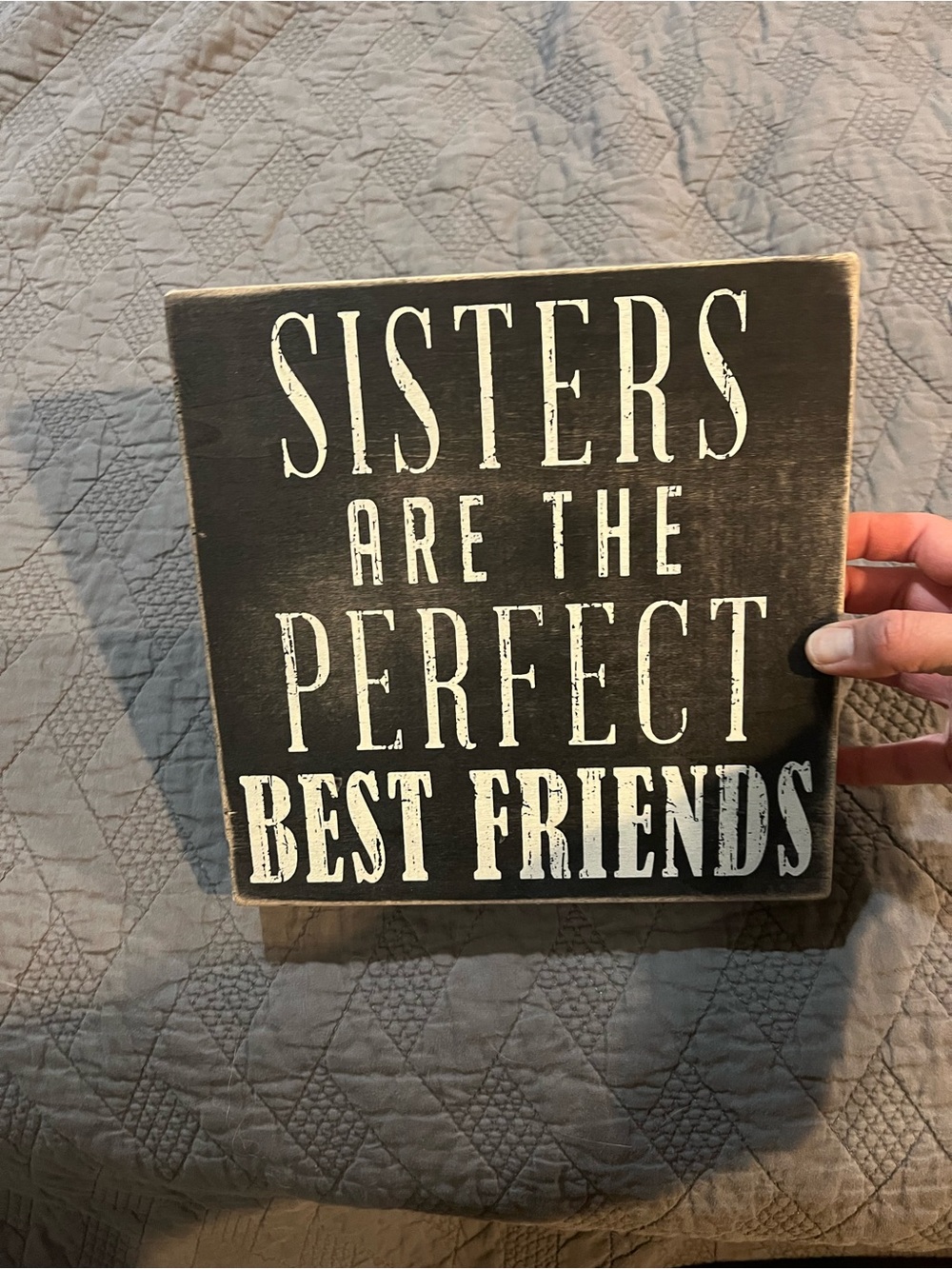 Sisters Are The Perfect Best Friends Wall Sign - Black